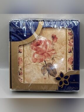 Pimpernel Antique Rose Coasters Set of 6 Made In England 4.25” New Sealed